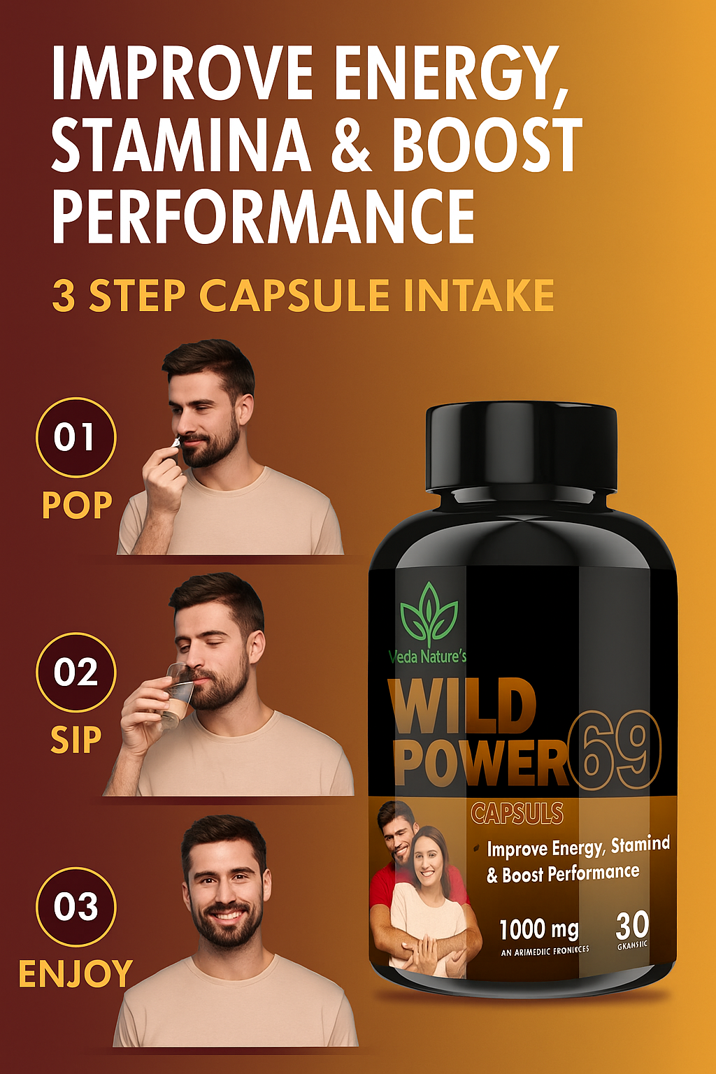 VEDA NATURES Wild Power 69 Capsule