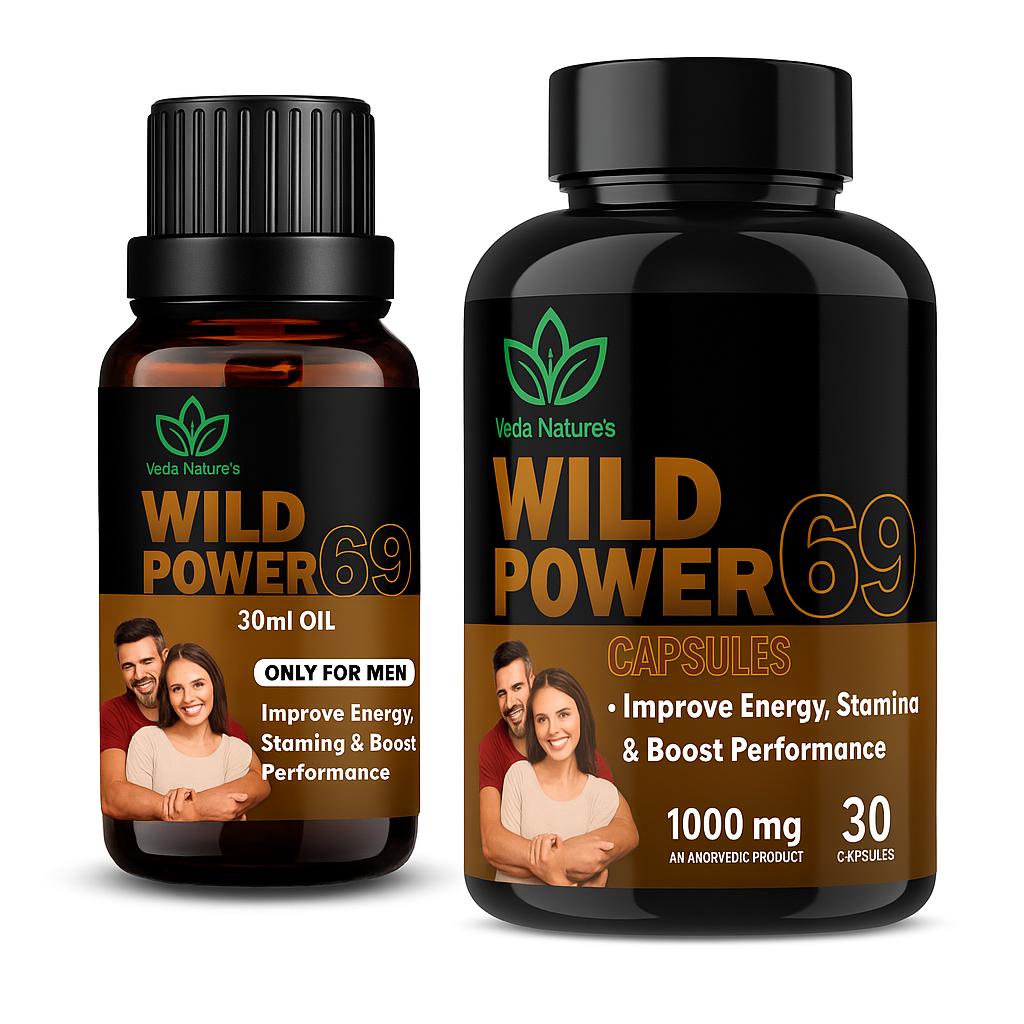 VEDA NATURES Wild Power 69 Combo Capsule+Oil