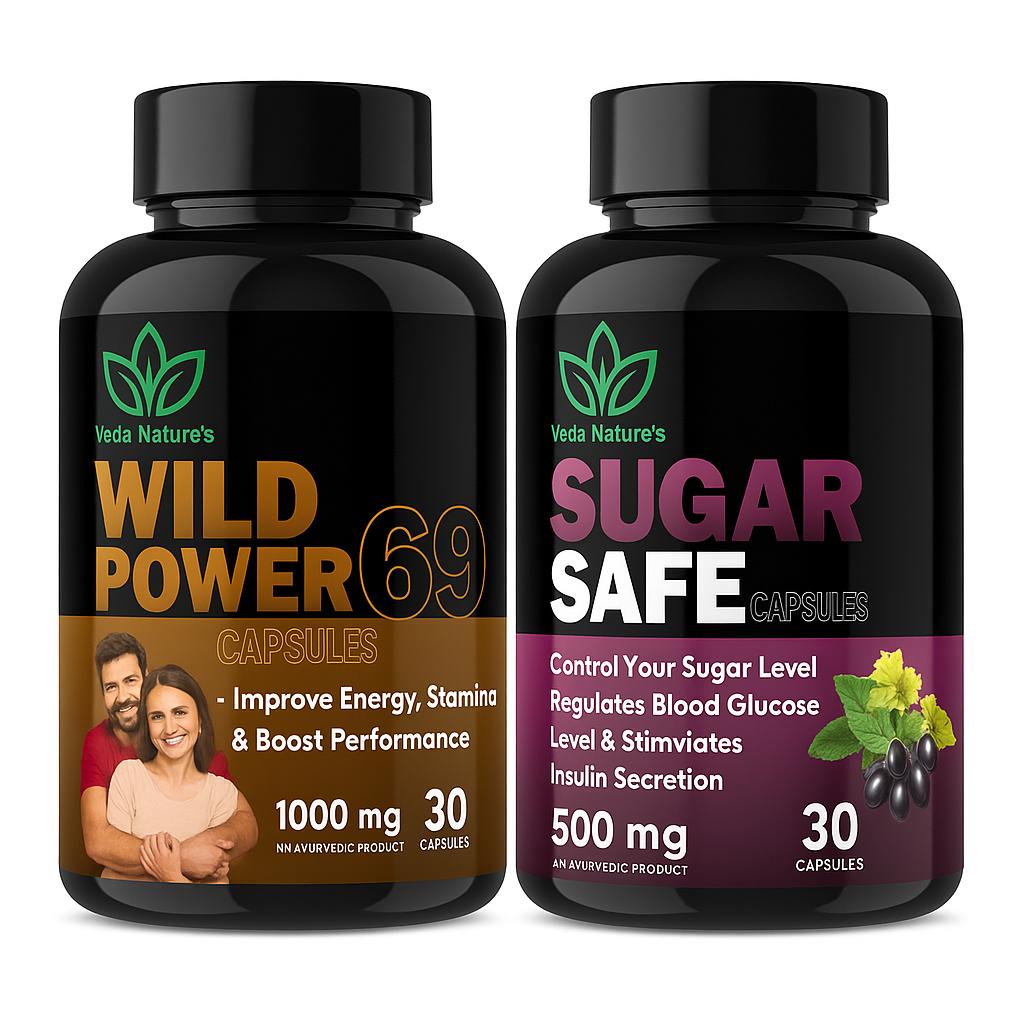 VEDA NATURES Wild power 69 Capsule + Sugar Safe Capsule